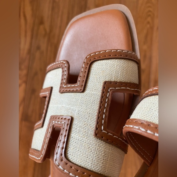 NWT Natural Linen Slides (size 9) - Picture 4 of 5